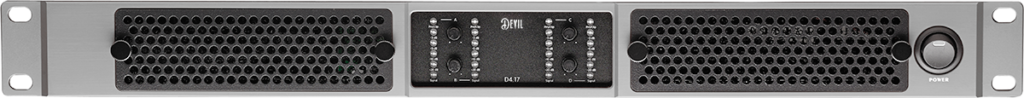 Devil D4.17 Professional D Class Audio Amplifier with 4 channels and 1700 watts per channel, front view