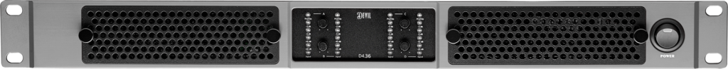 Devil D4.36 Professional D Class Audio Amplifier with 4 channels and 3600 watts per channel, front view